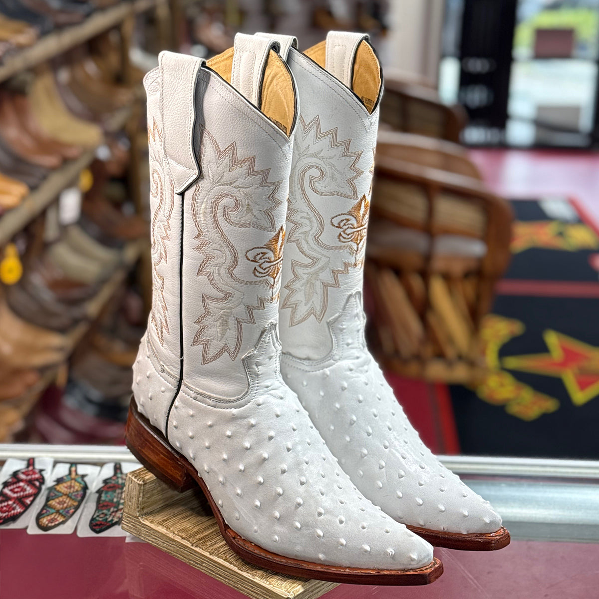 Ostrich Print Boots
