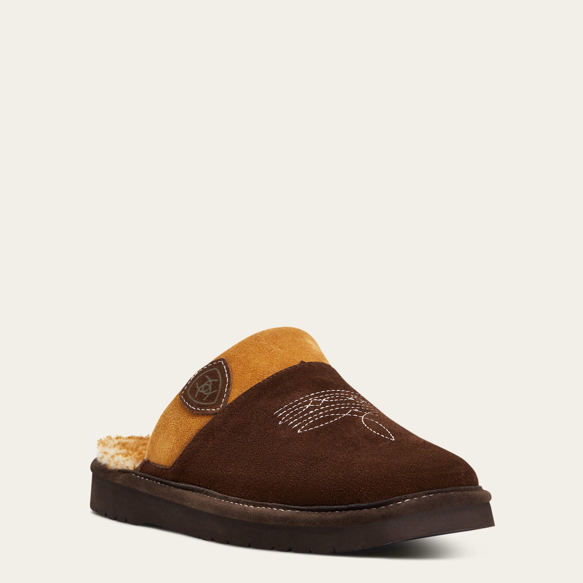 Mens Ariat Slipper Square Toe Chocolate Silversmith