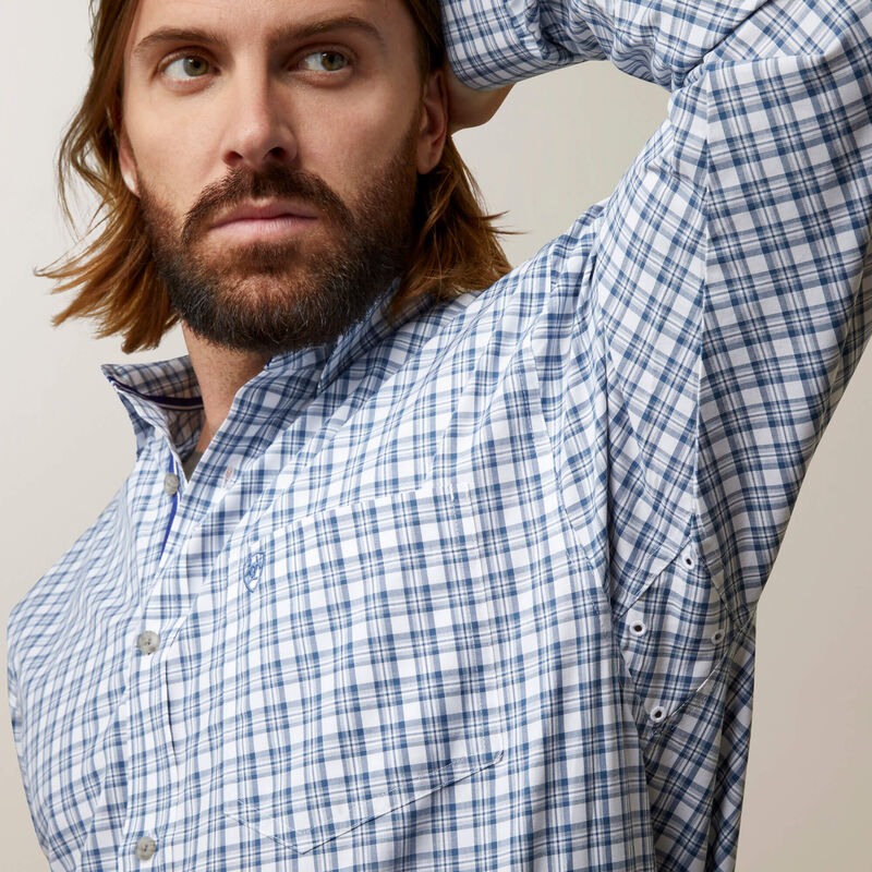 White Long Sleeve Ariat Shirt Pro Series Othman Classic Fit