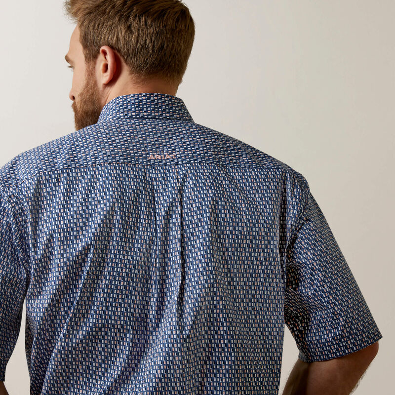 Blue Short Sleeve Button Up Oziel Classic Fit