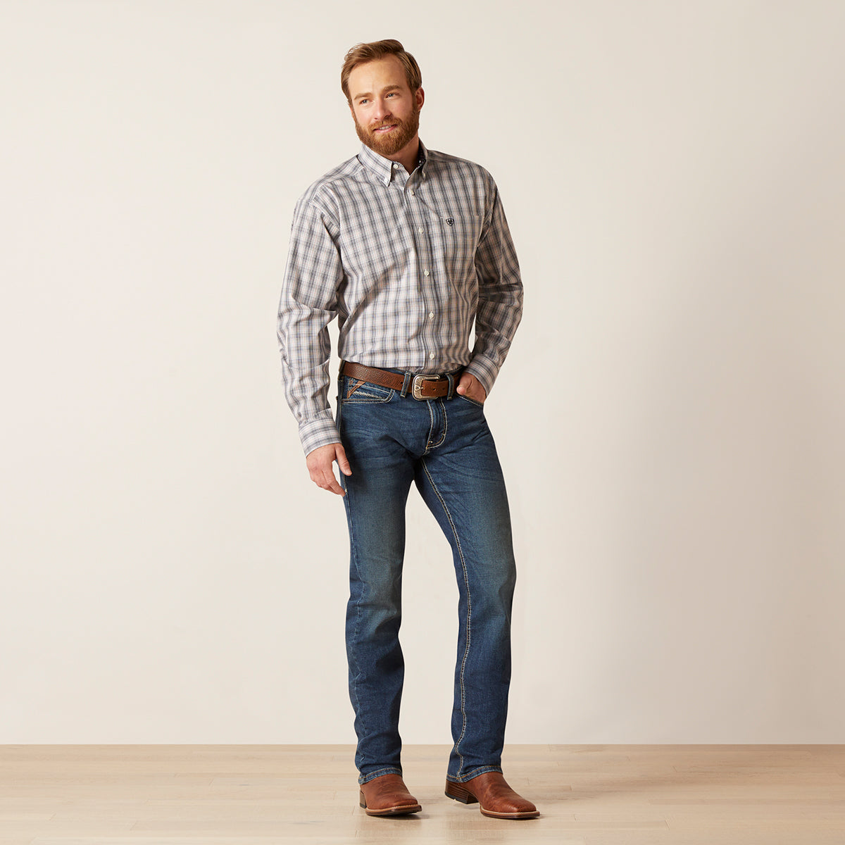 Camisa Ariat Wrinkle Free Vahn a Cuadros