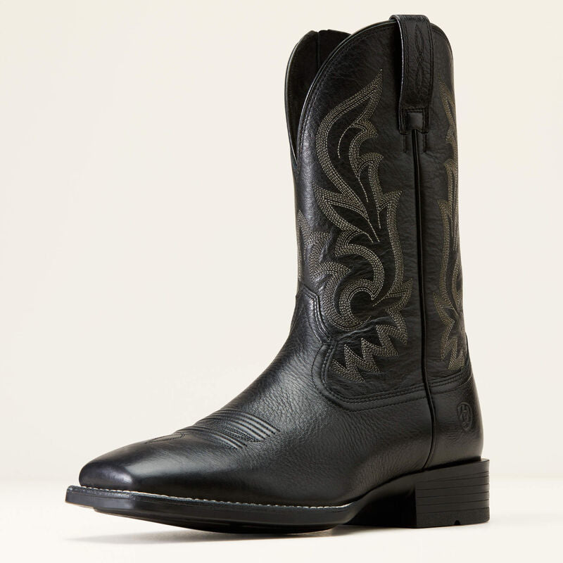 Black Ariat square toe cowboy boot