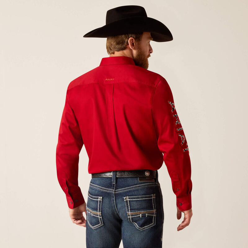 Camisa Ariat para hombre color rojo