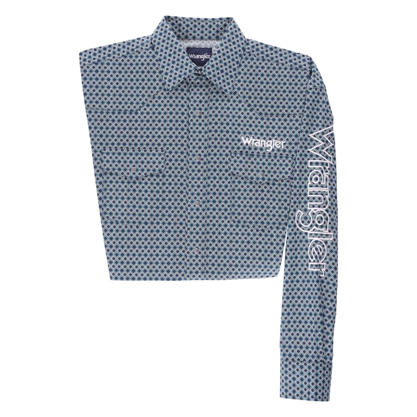 Wrangler Men's Logo Long-Sleeve Western Snap Shirt 112337440 Wrangler Men's Logo Long-Sleeve Western Snap Shirt 112337440