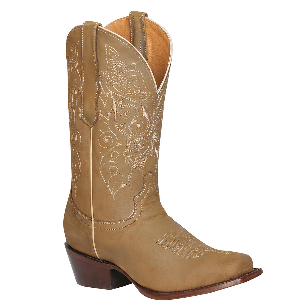 Light Brown Square Toe Cowgirl Boots