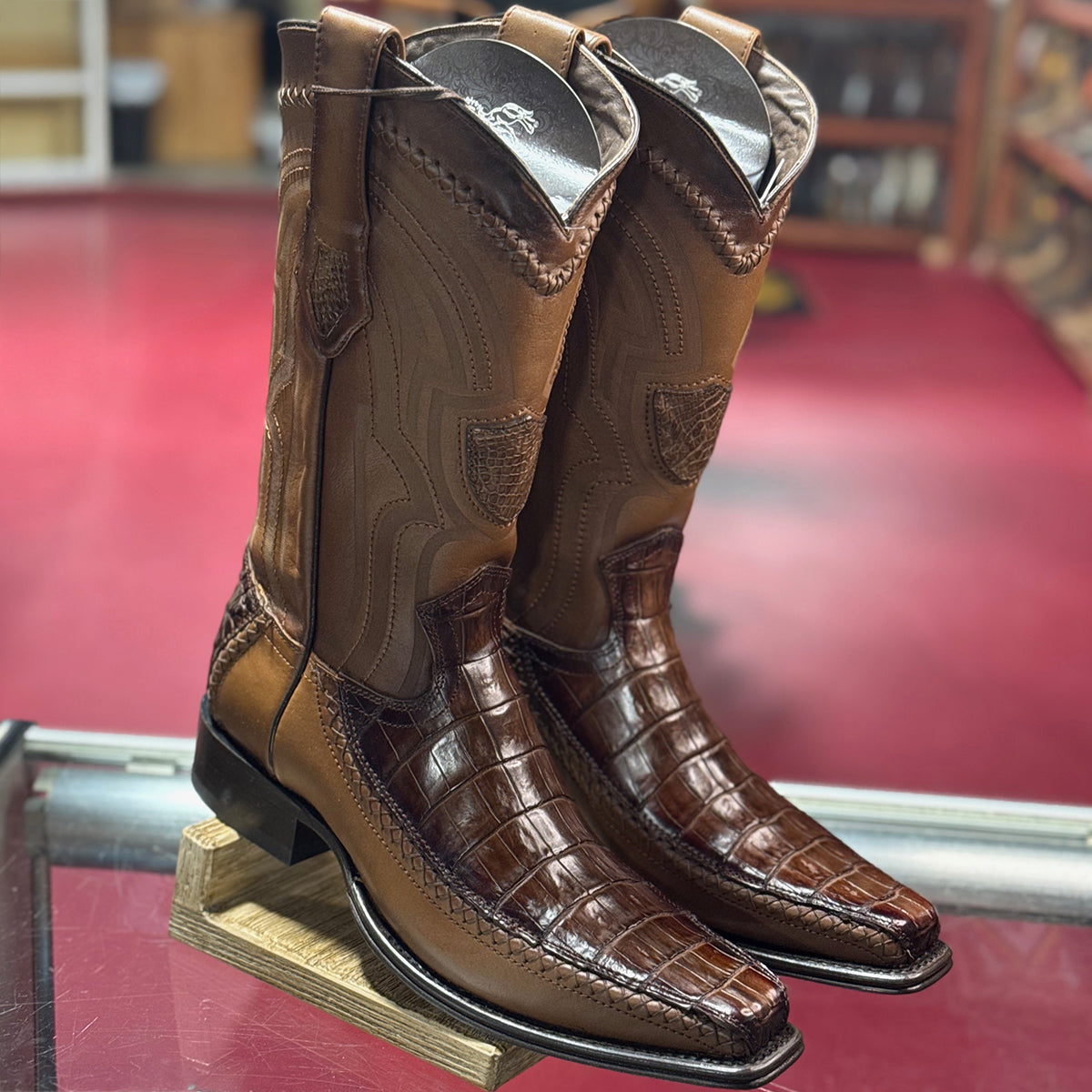 Brown Caiman Cowboy Boots