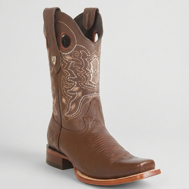Wild West Men's Brown Square Toe Cowboy Boot