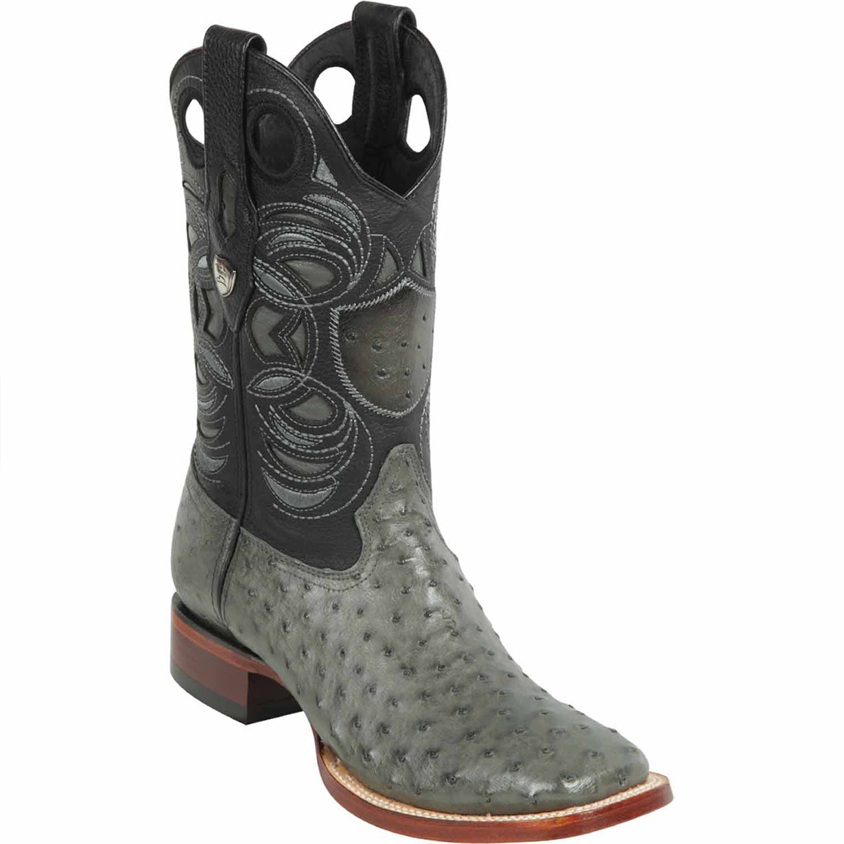 Wild West Boots - Mens Square Toe Gray Ostrich Boots