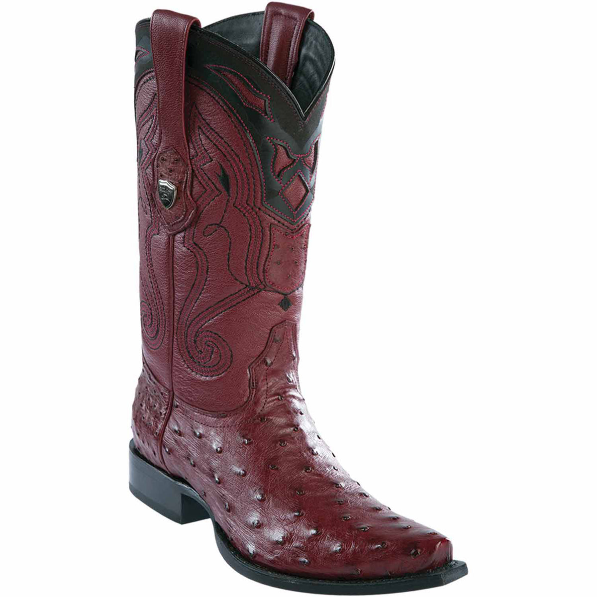 Men\'s Dark Burgundy ostrich Leather Western Boots Los Altos Ostrich Boot XXX-Toe Mens Burgundy Wide Cowboy  main image 3