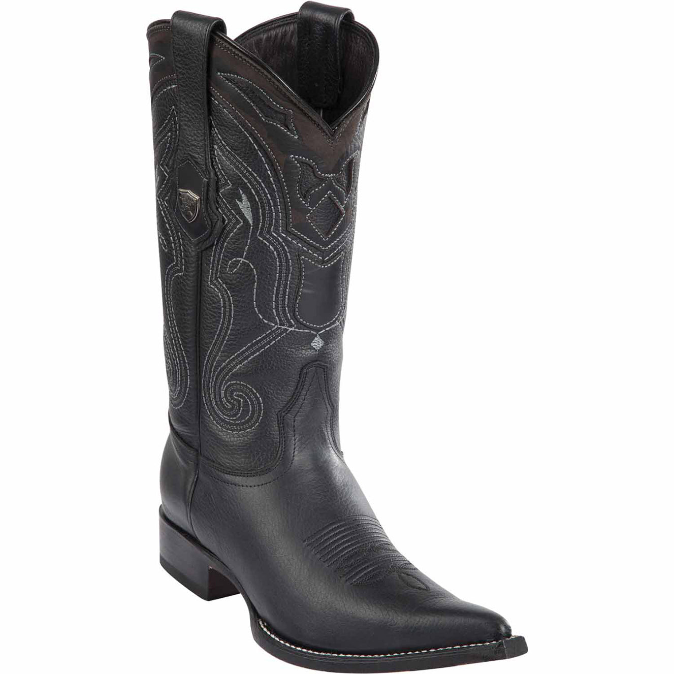 Mens Mexican Long Toe Boots Black Wild West Boots