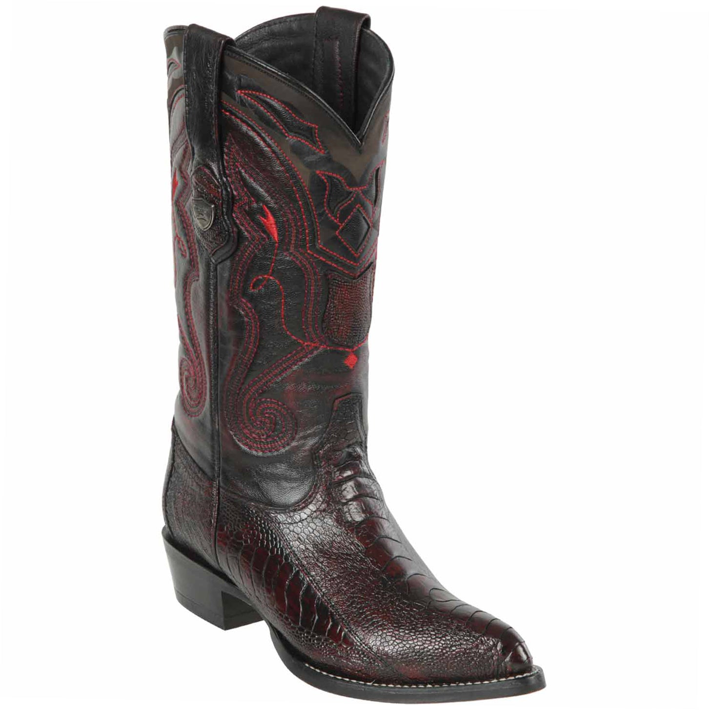 Black Cherry Ostrich Cowboy Boot J-Toe