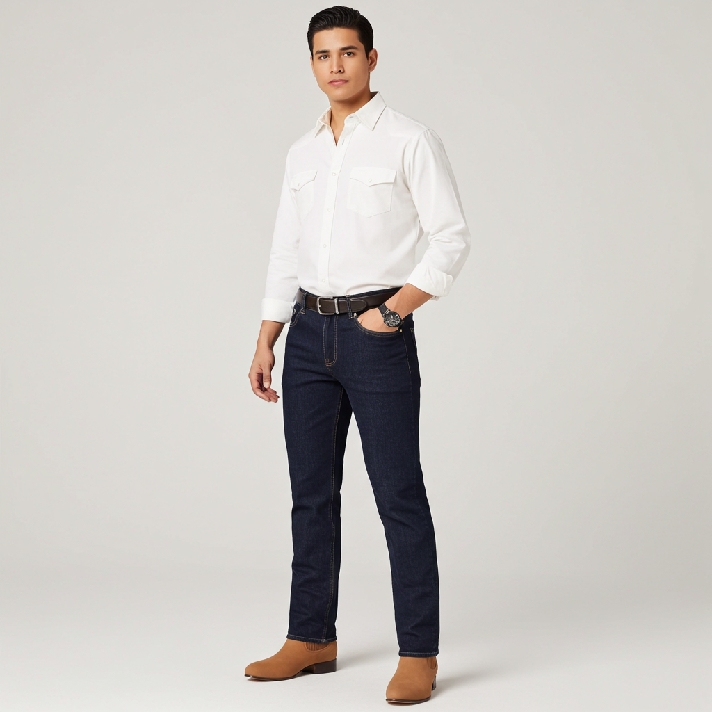 Man wearing botines charros