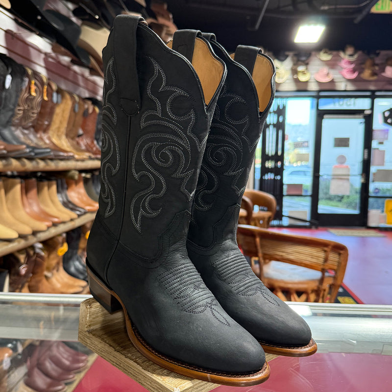 Los Altos Women's Black Western Boots Oval Toe