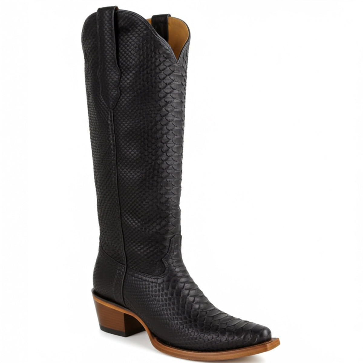 Women's Black Snakeskin Cowboy Boots
