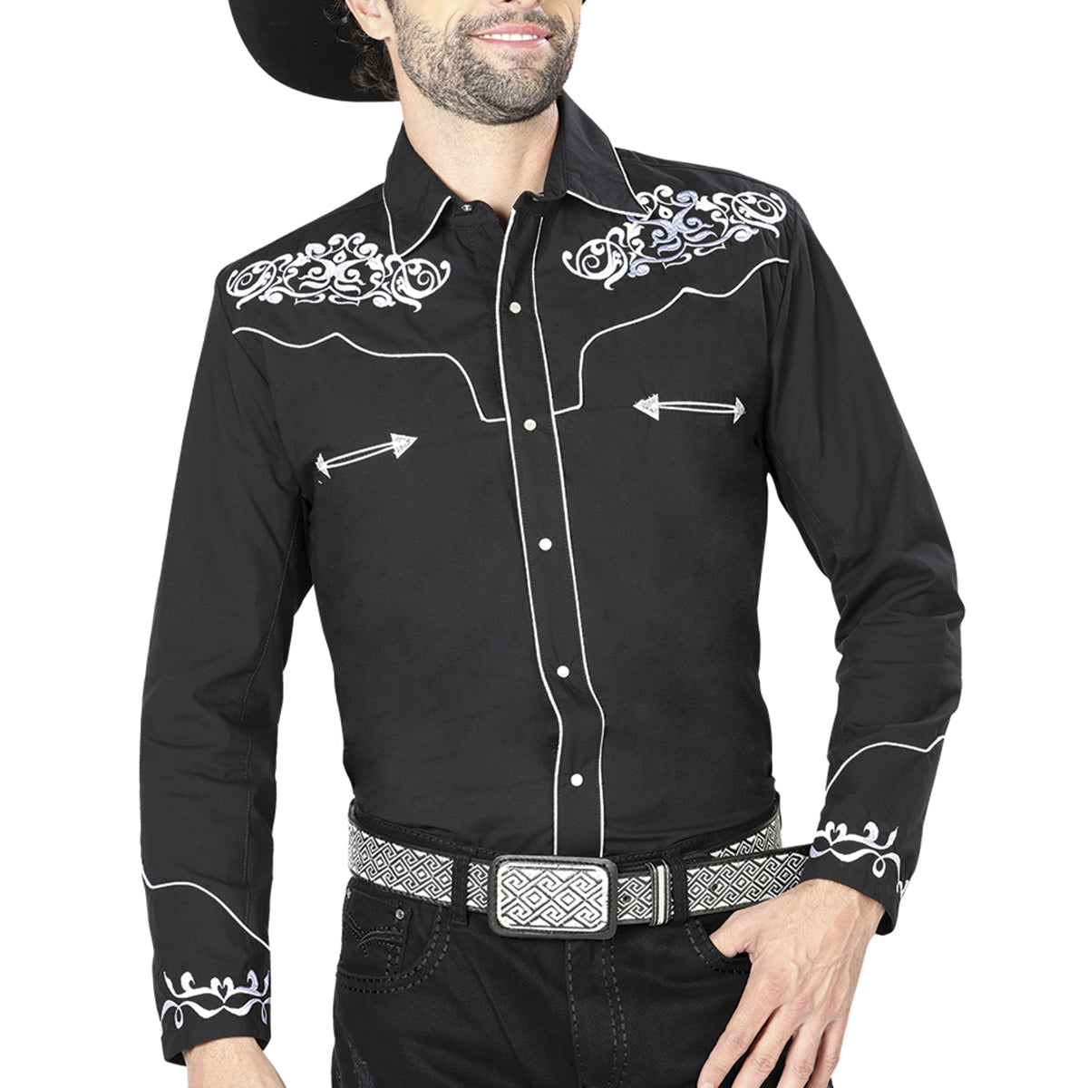 El General Black Western Shirt M / Black