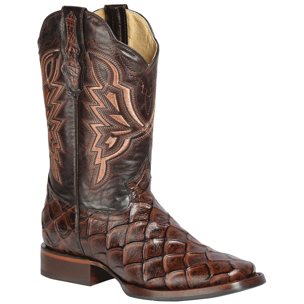 Pirarucu Print Short Cowboy Boots