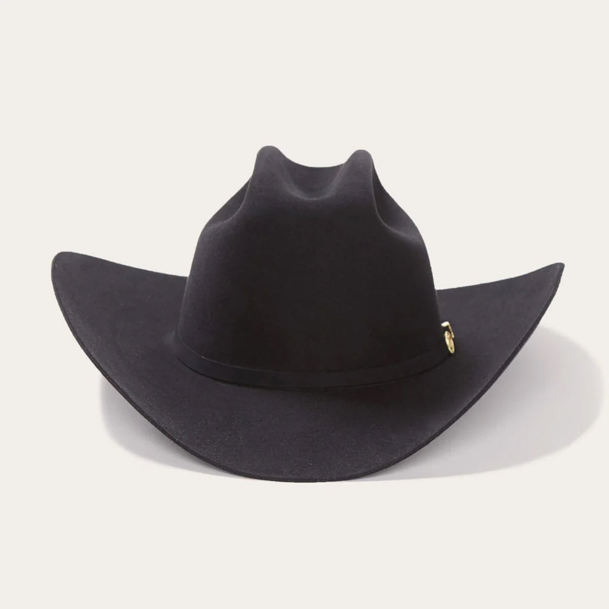 Stetson El Presidente 100x black western hat on a light gray background.
