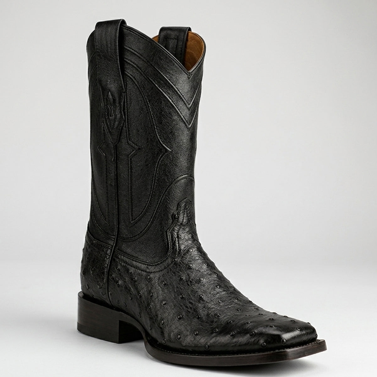 black dress cowboy boots for men King Exotic Men's Full Quill Ostrich Square Toe Size:17.5 A-line Tea-length Bridal Dress a clear sole adds maternity-friendly