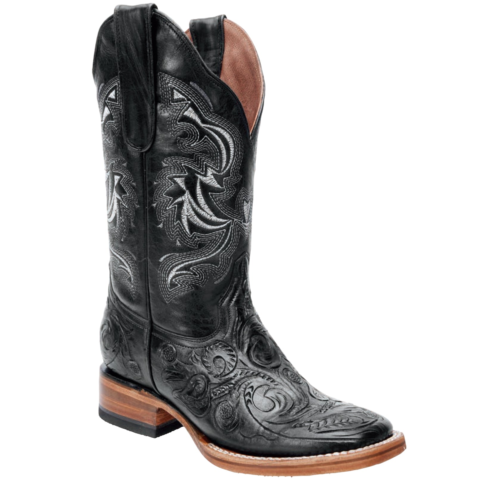 Women's Hand Tooled Boots White Diamonds Boots