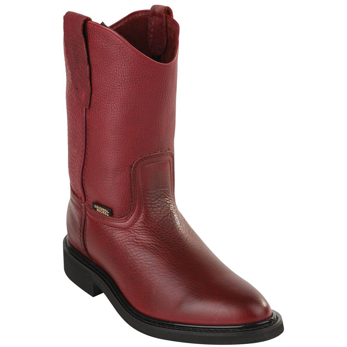 Original Michel Burgundy Leather Roper Pull On Work Boot
