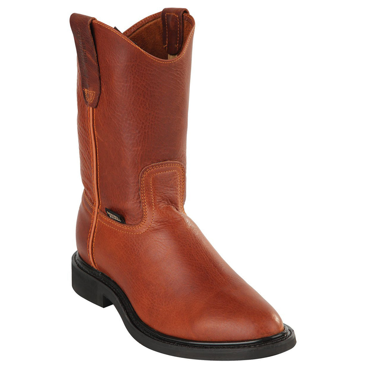 Original Michel Honey Brown Leather Roper Pull On Work Boot