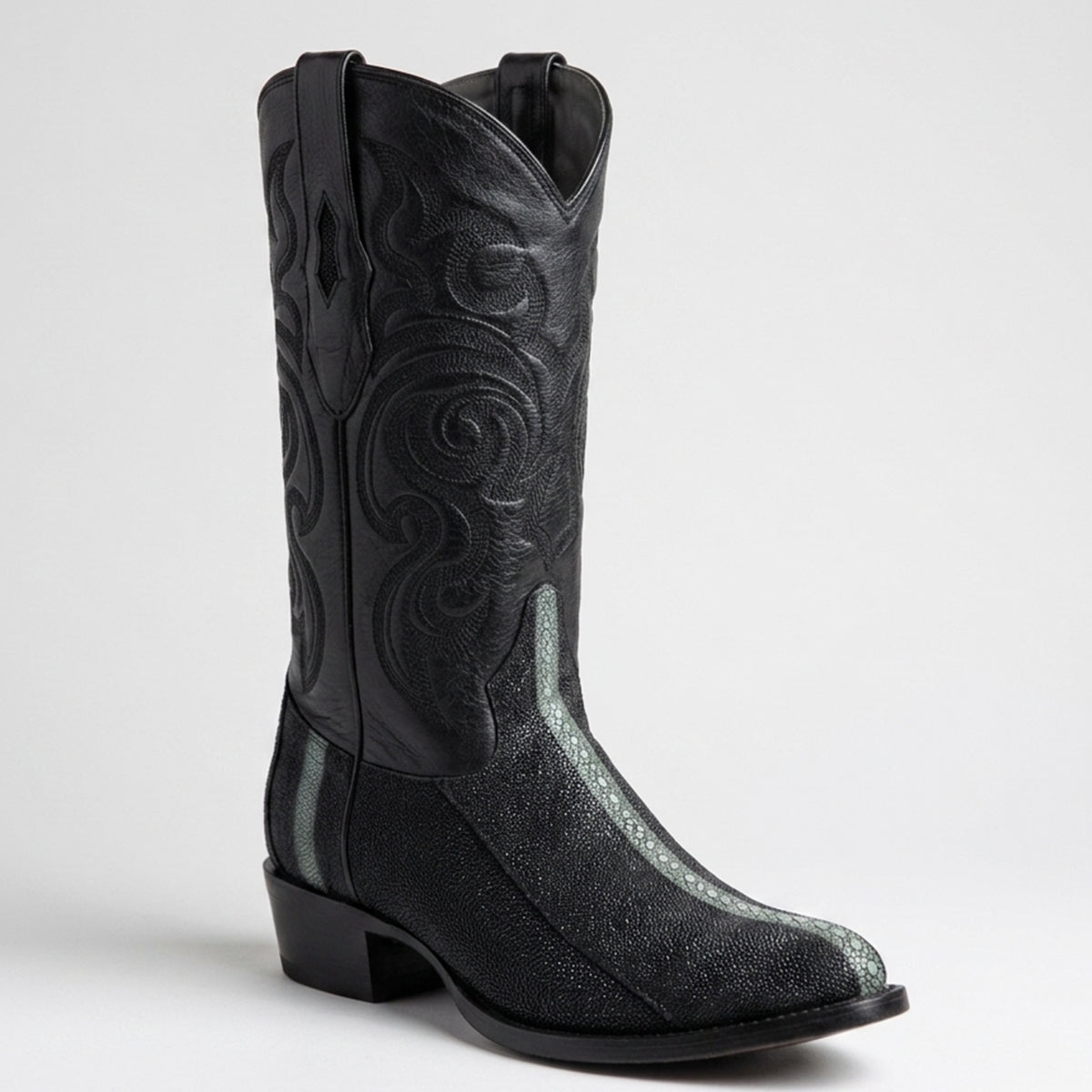 Los Altos men's black rowstone stingray cowboy boot.