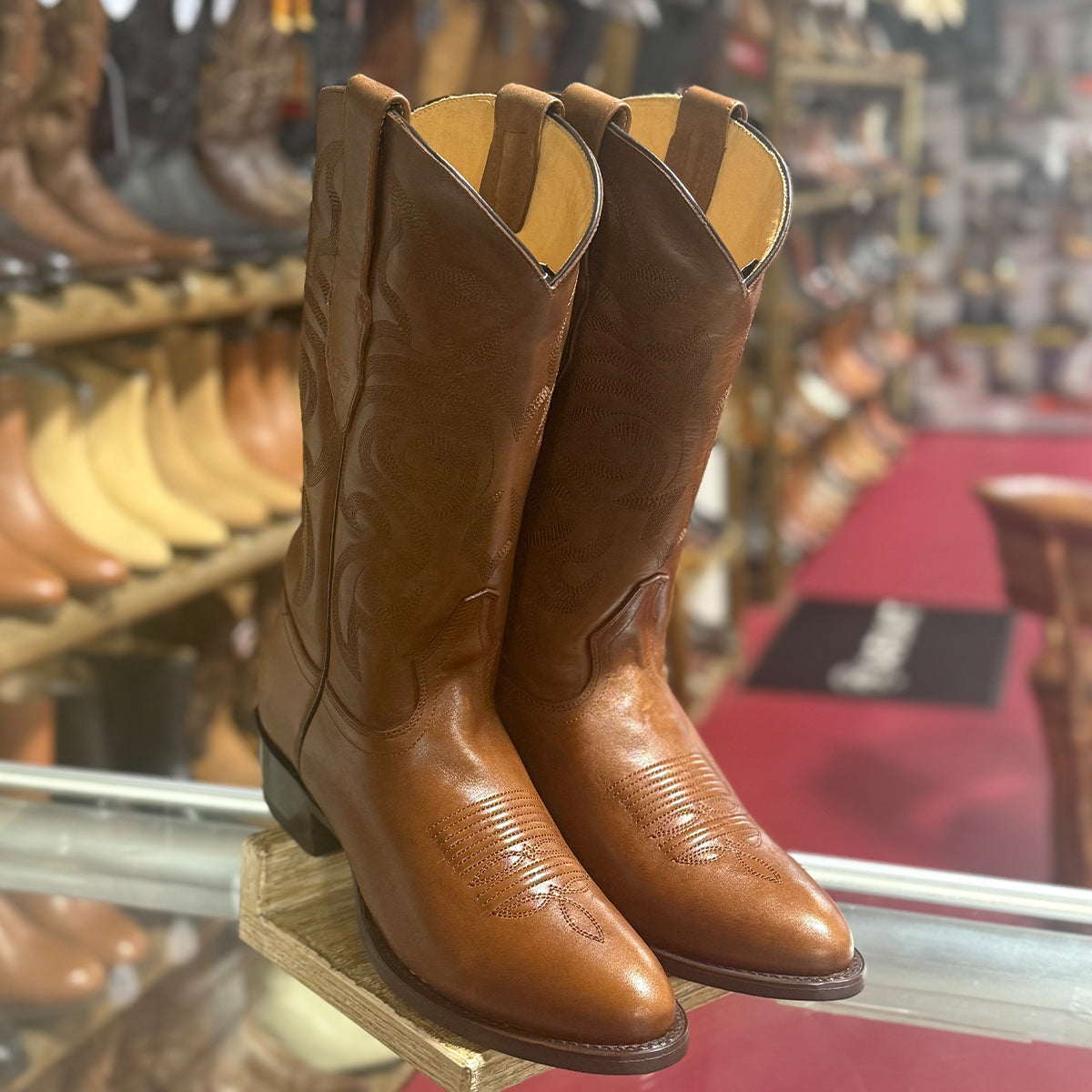 Los Altos Brown Cowboy Boots Round Toe - Main Image