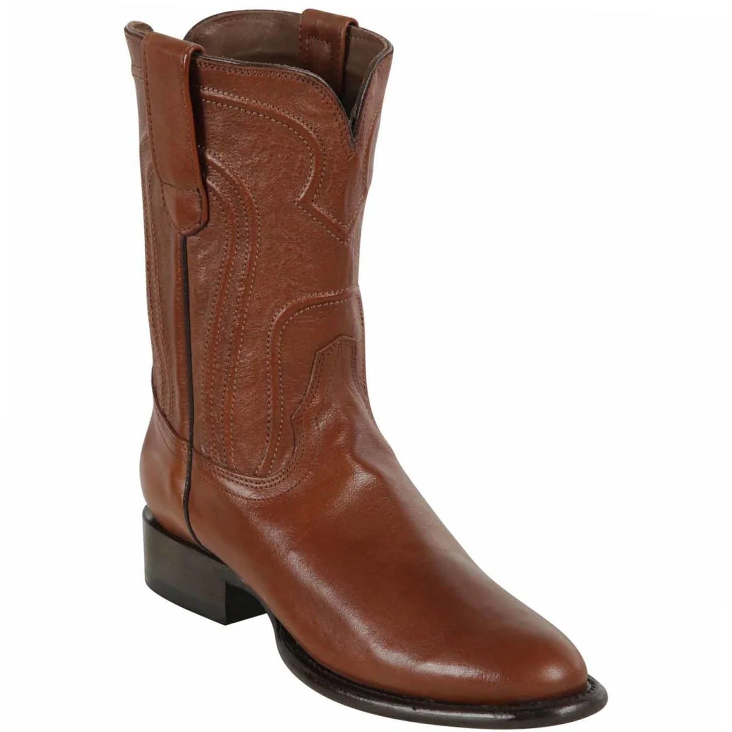 mens brown dress cowboy boots Soto Leather Round Toe Boots H50046 Leather upper Taupe Brown Cowboy Boots |