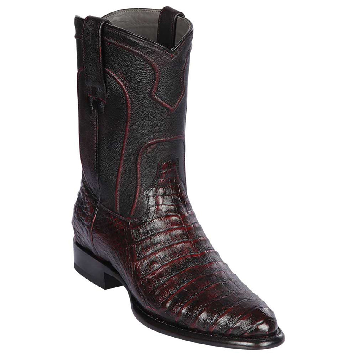 Black Cherry Caiman Roper Boots | Los Altos Boots