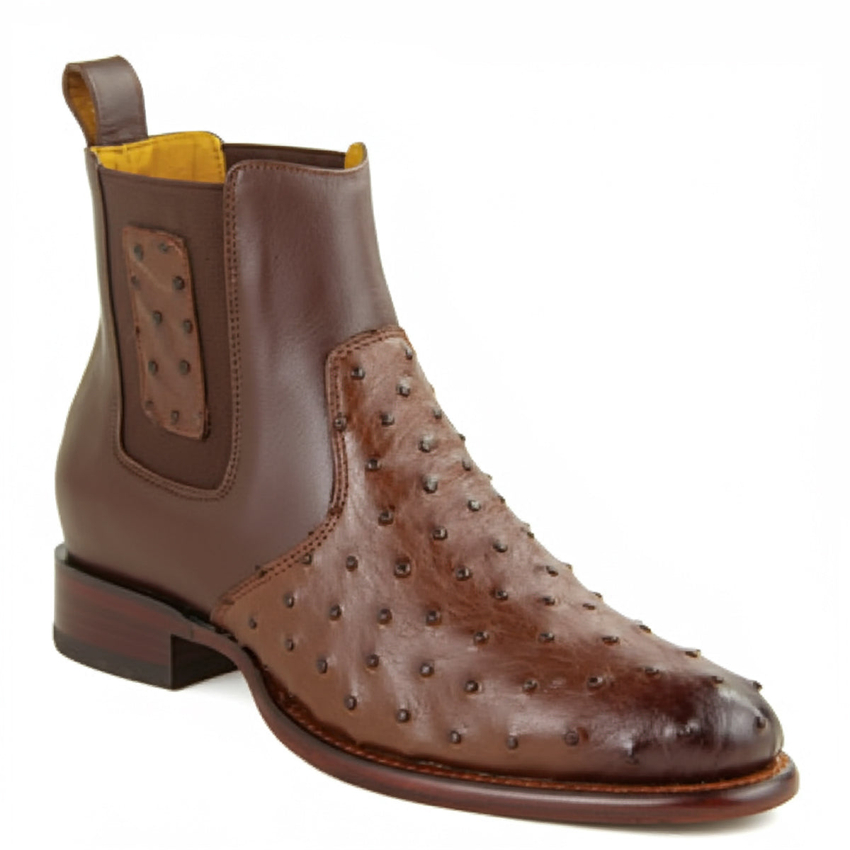 Brown Ostrich Chelsea Boot