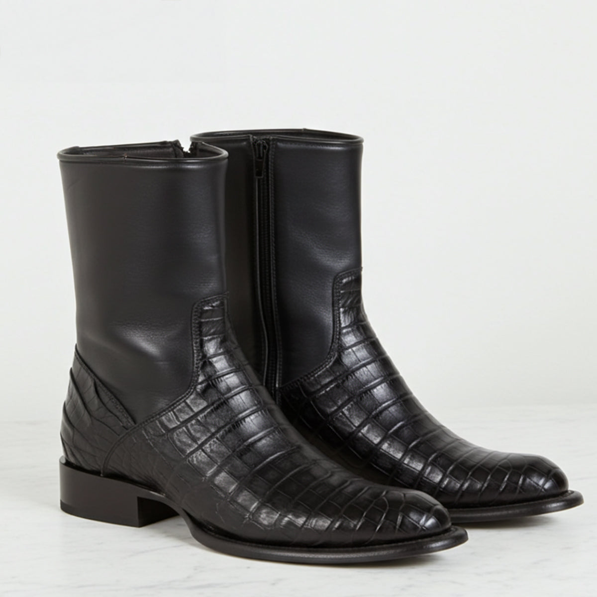 Men's Caiman Dress Boots | Authentic R Toe 7.5 / Black