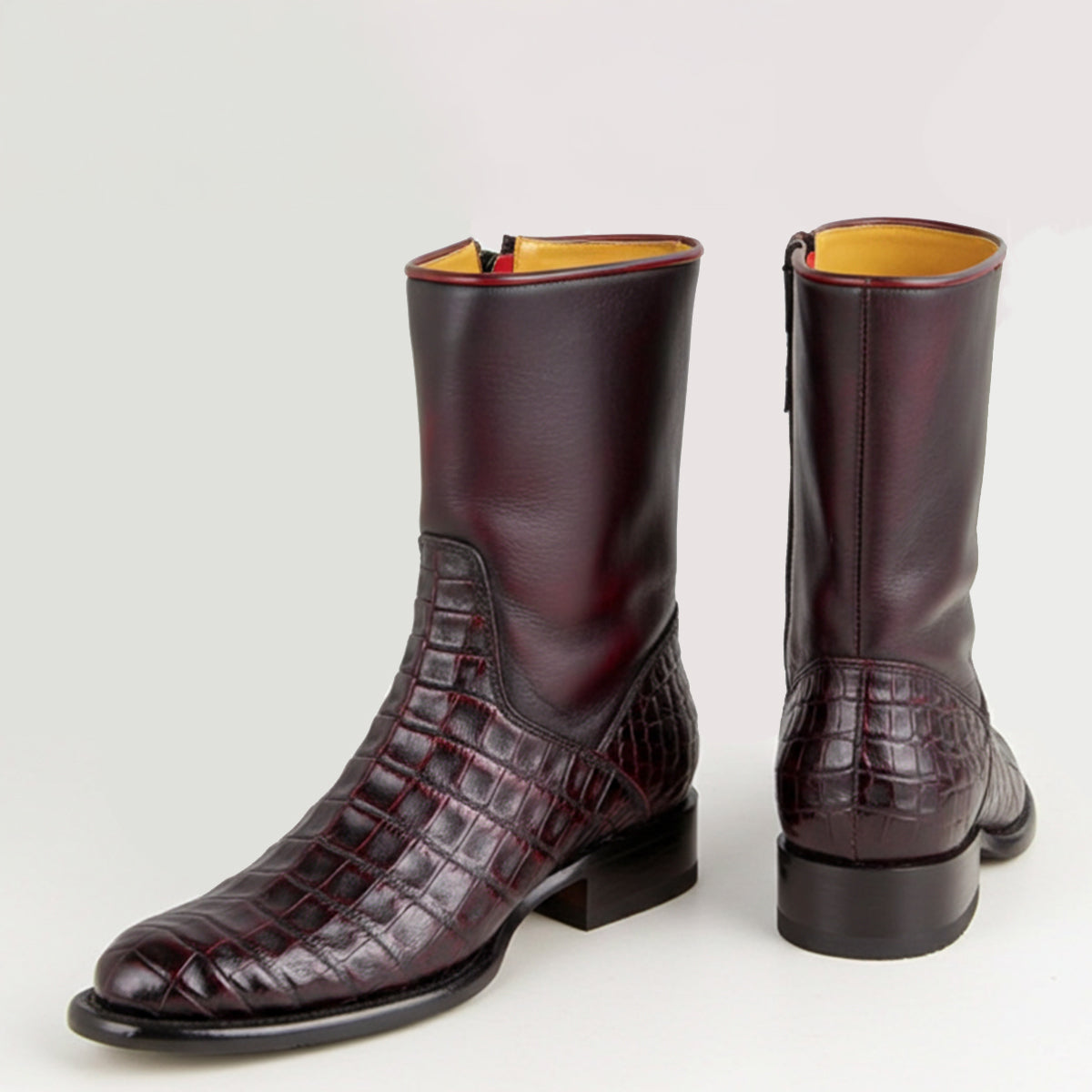 Black Cherry Men's Caiman Dress Boots