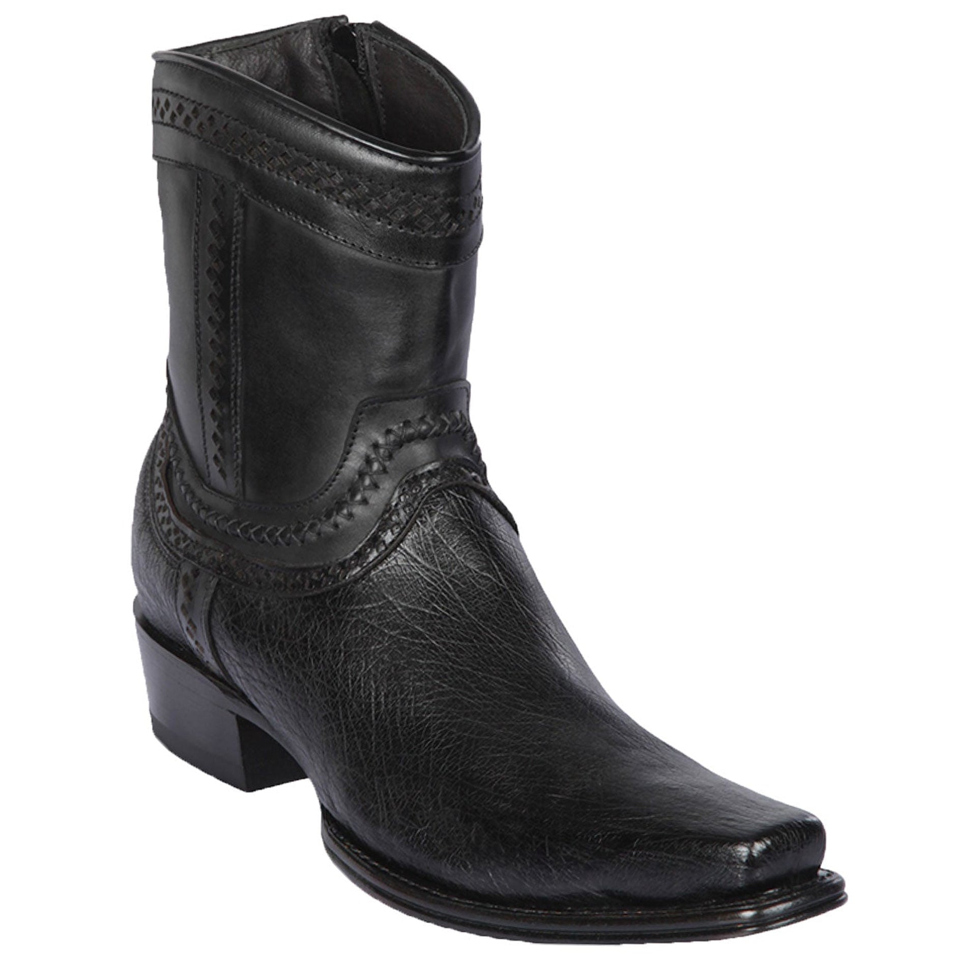CC Short Boots Glossy Black Quilted Cowhide