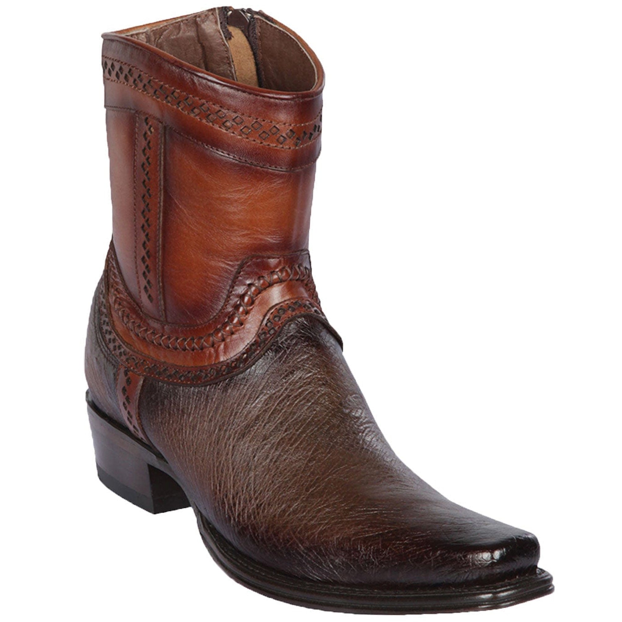 Brown Smooth Ostrich Short Cowboy Boots - Los Altos Boots