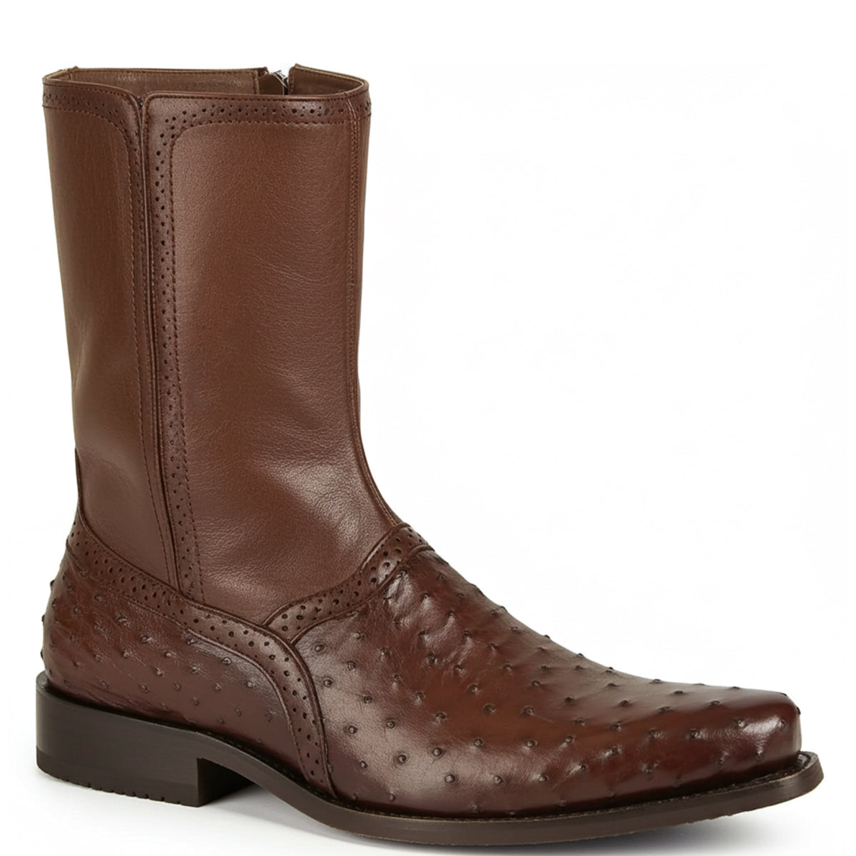 Los Altos Short Brown Ostrich Boot