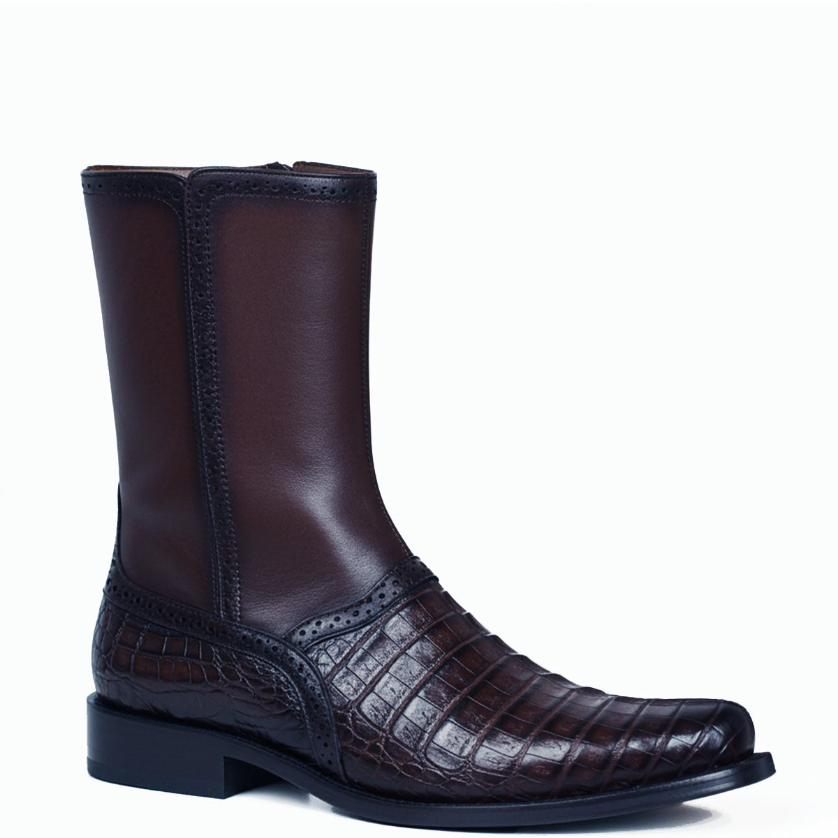 Short Black Cherry Caiman Boot