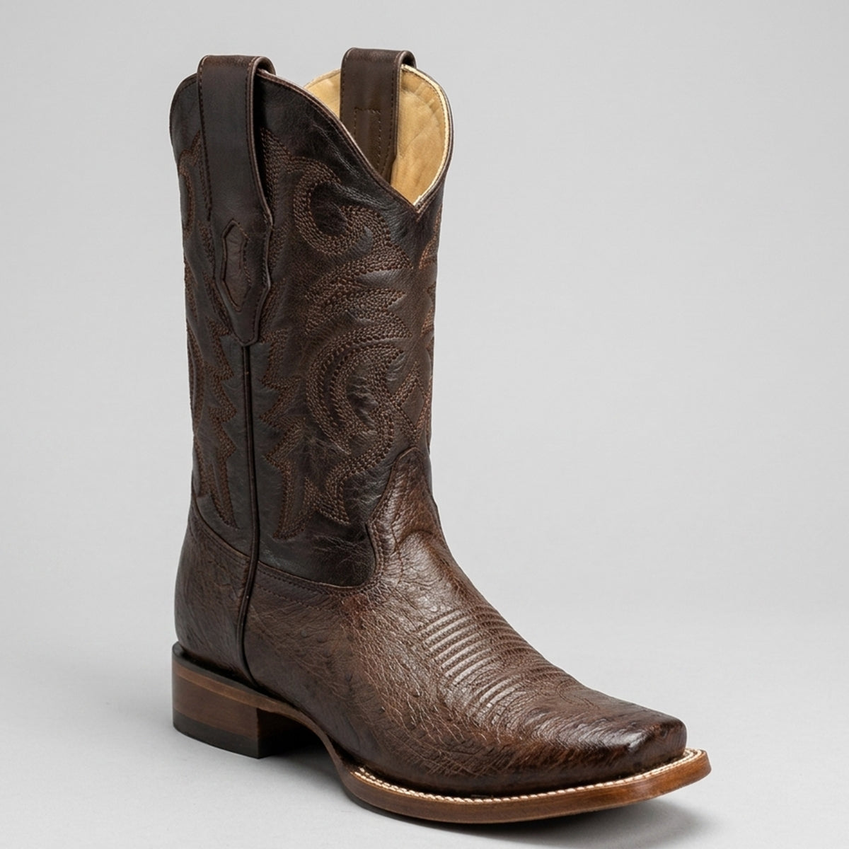 ostrich boots expensive square toe boots