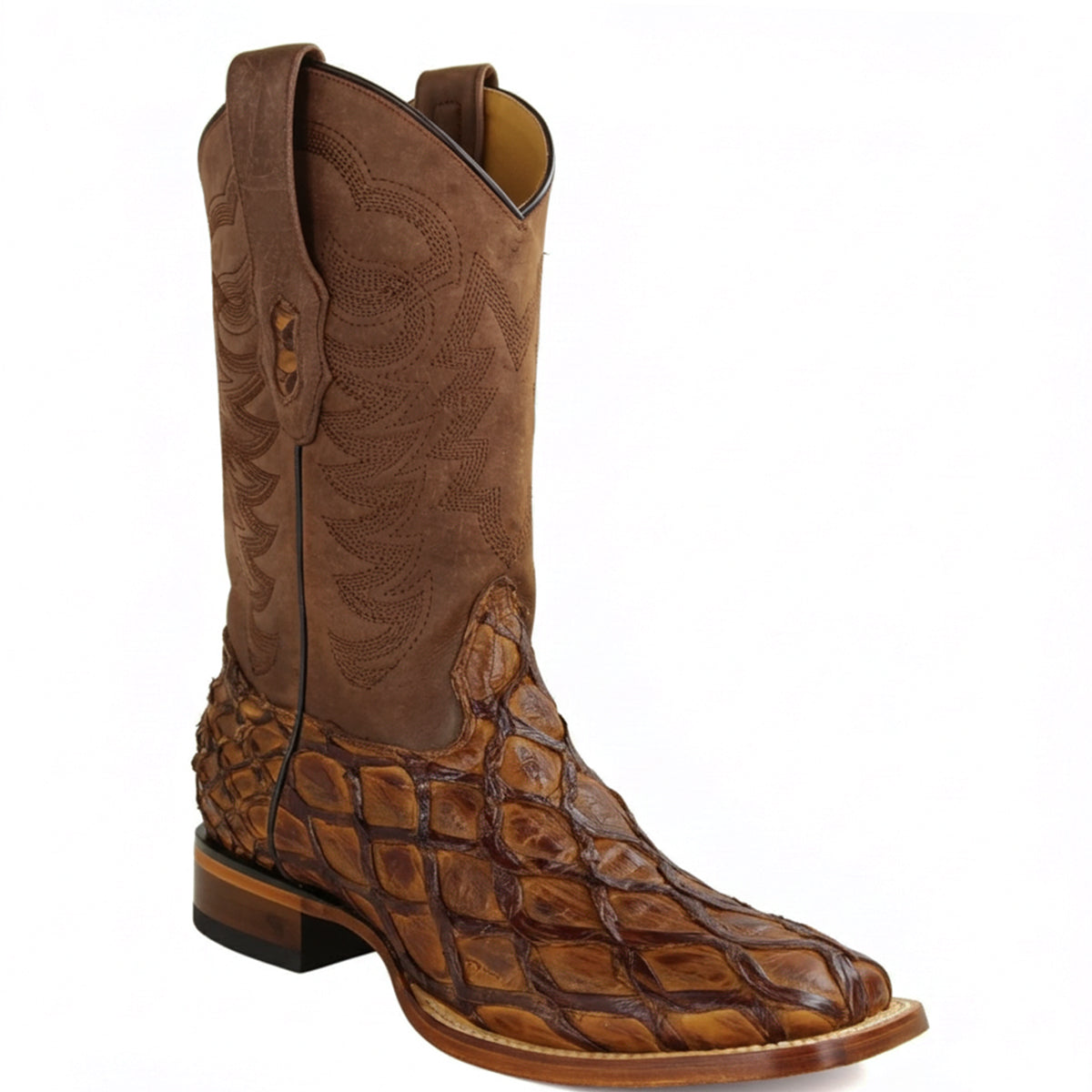 Los Altos Brown Pirarucu Square Toe Boot