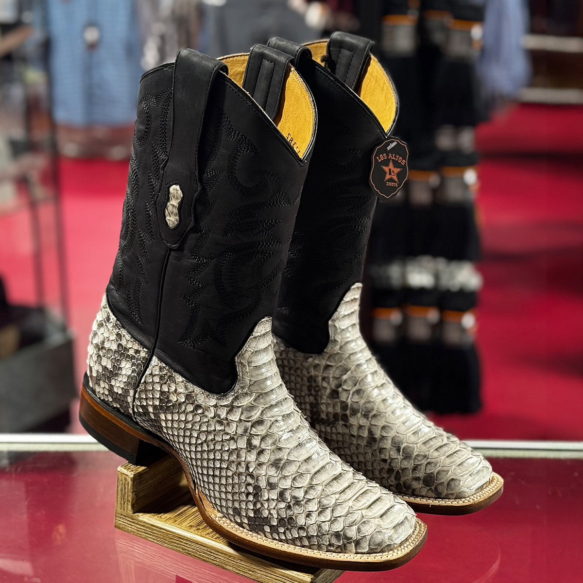 Men's Python Square Toe Boots Los Altos Boots