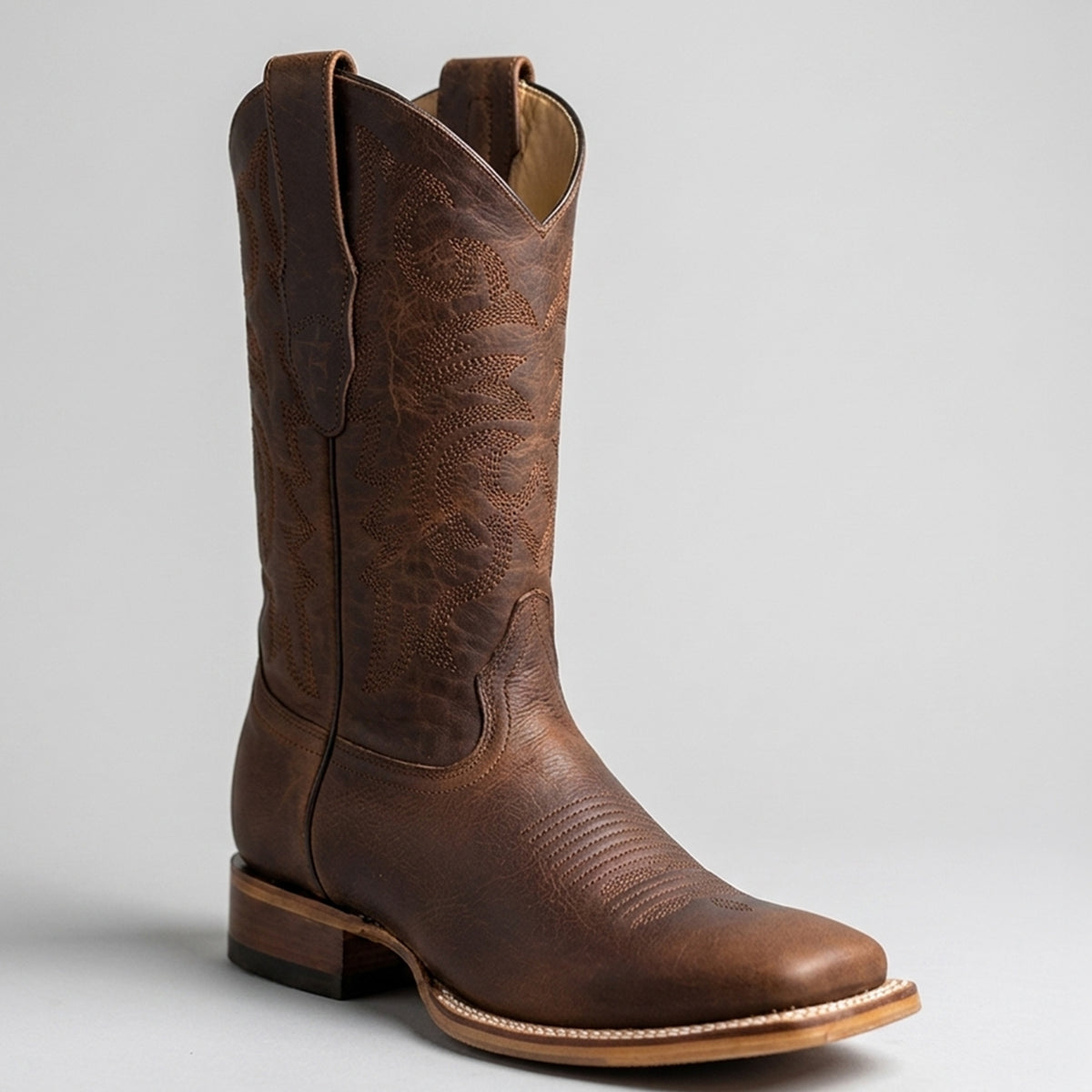 Los Altos Men's Walnut Brown Square Toe Cowboy Boots