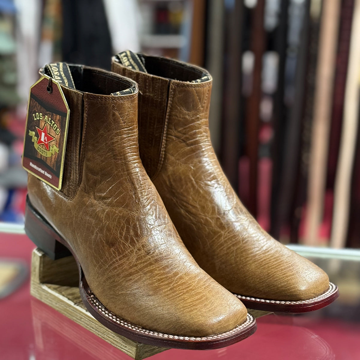 Los Altos Light Brown Short Cowboy Boots
