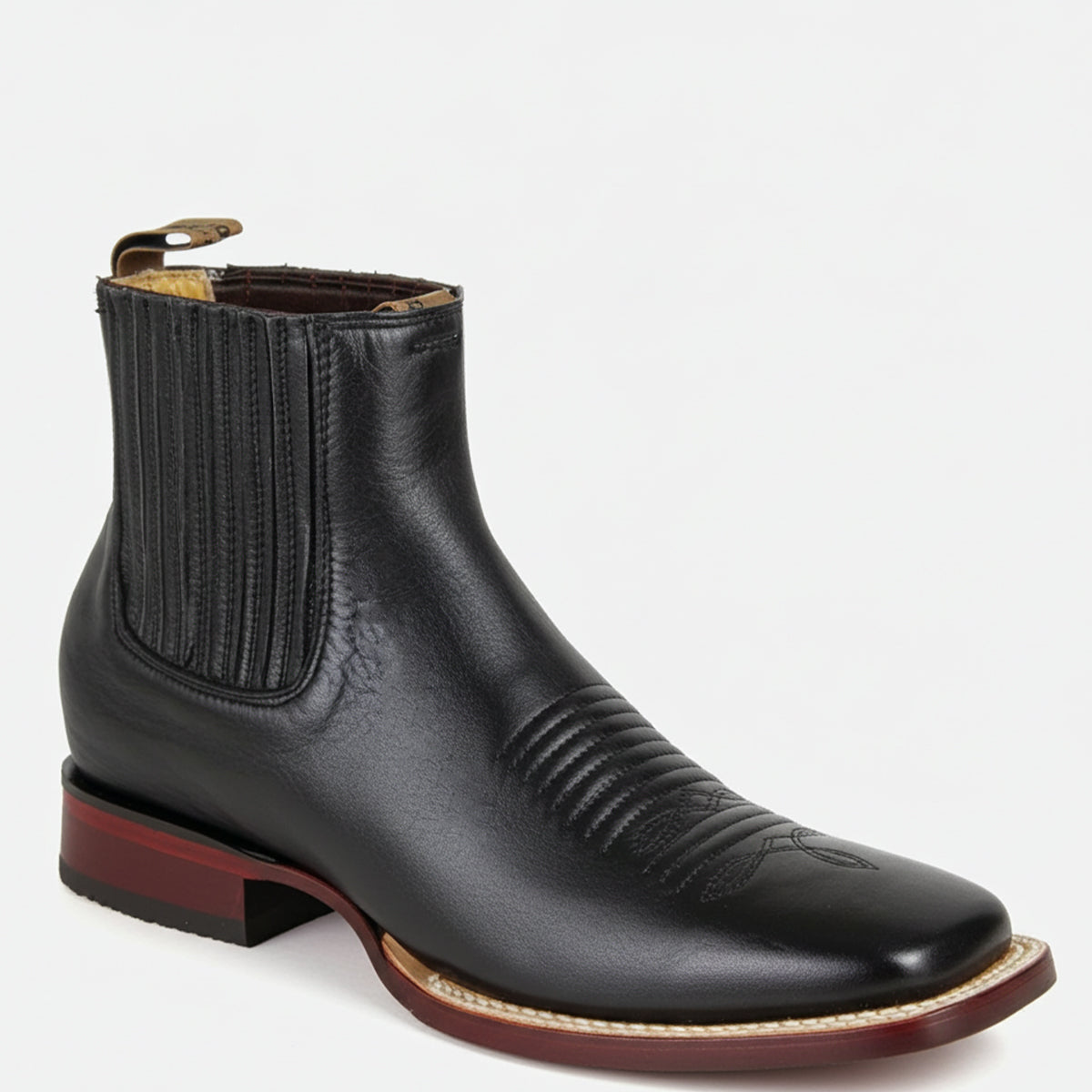 Los Altos Black Square Toe Chelsea Boot