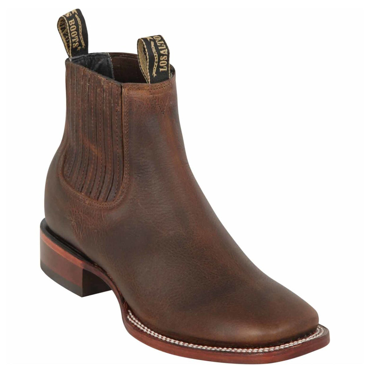 Black Los Altos Boots Men's Charro Botin Short Ankle Nubuck Leather Boots