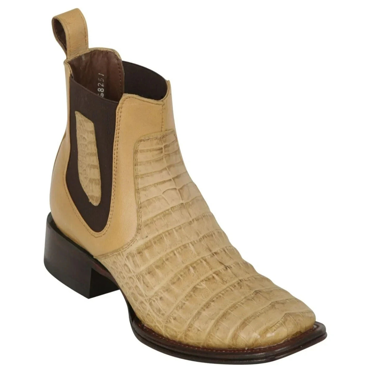 Los Altos Honey Caiman Short Square Toe Western Boot