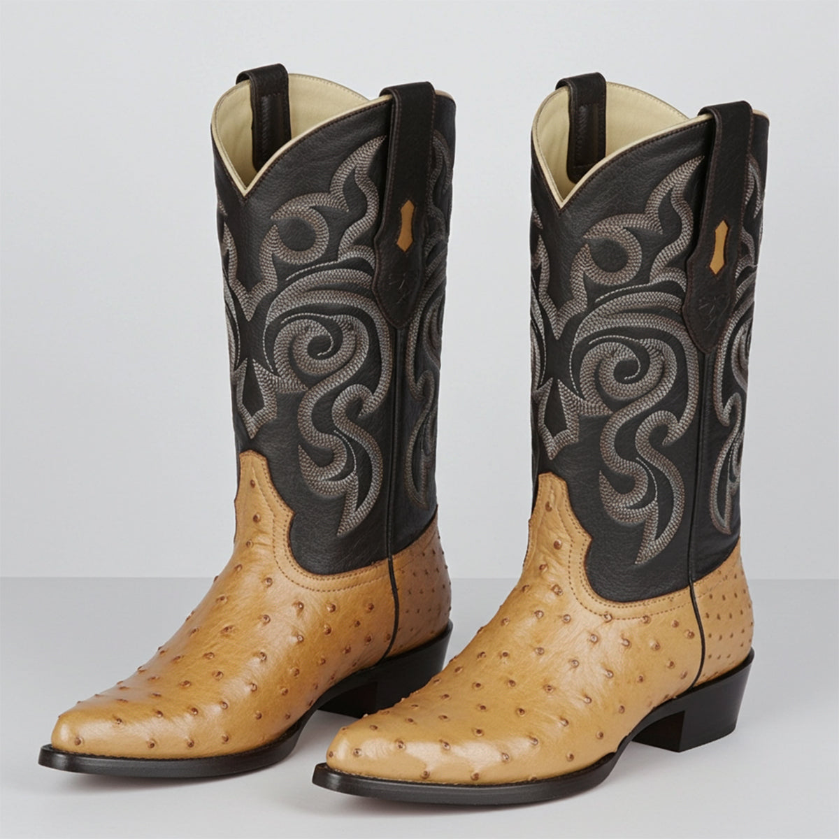 Antique Saddle Ostrich Boots