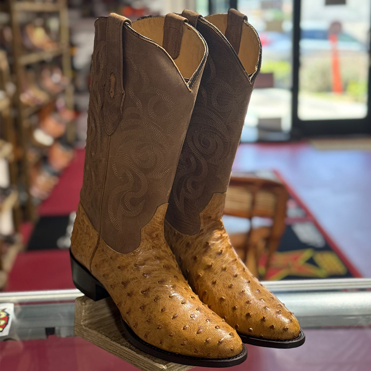 Amber Ostrich Cowboy Boots