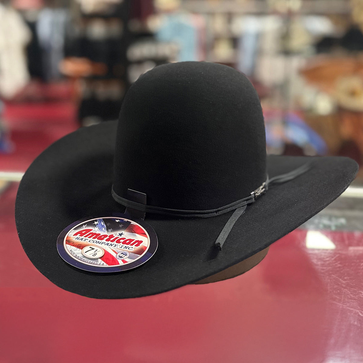 American Hat Company 6x Black Open Crown Cowboy Hat