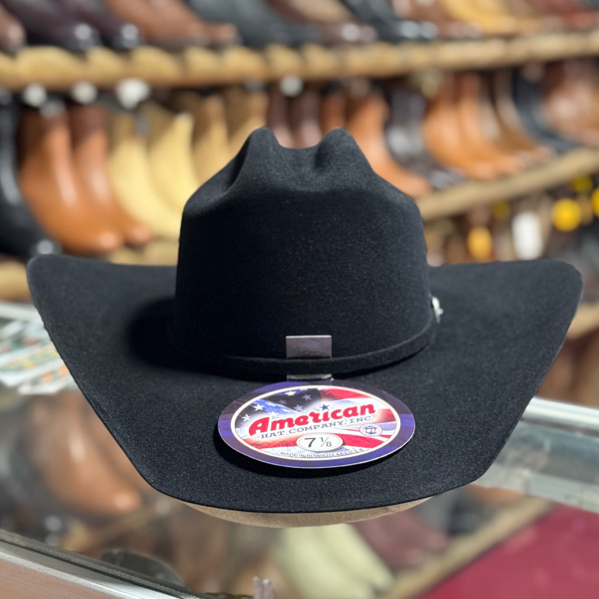 American Hat Company Lucky 7x Black Cowboy Felt Hat