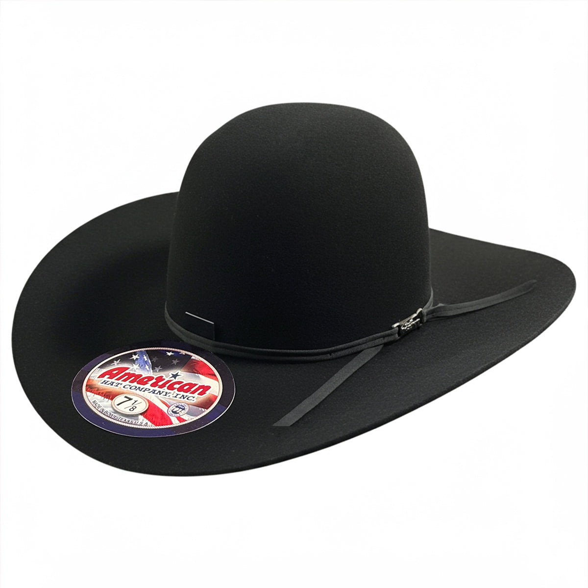 American Hat Company 6x Black Open Crown Cowboy Felt Hat