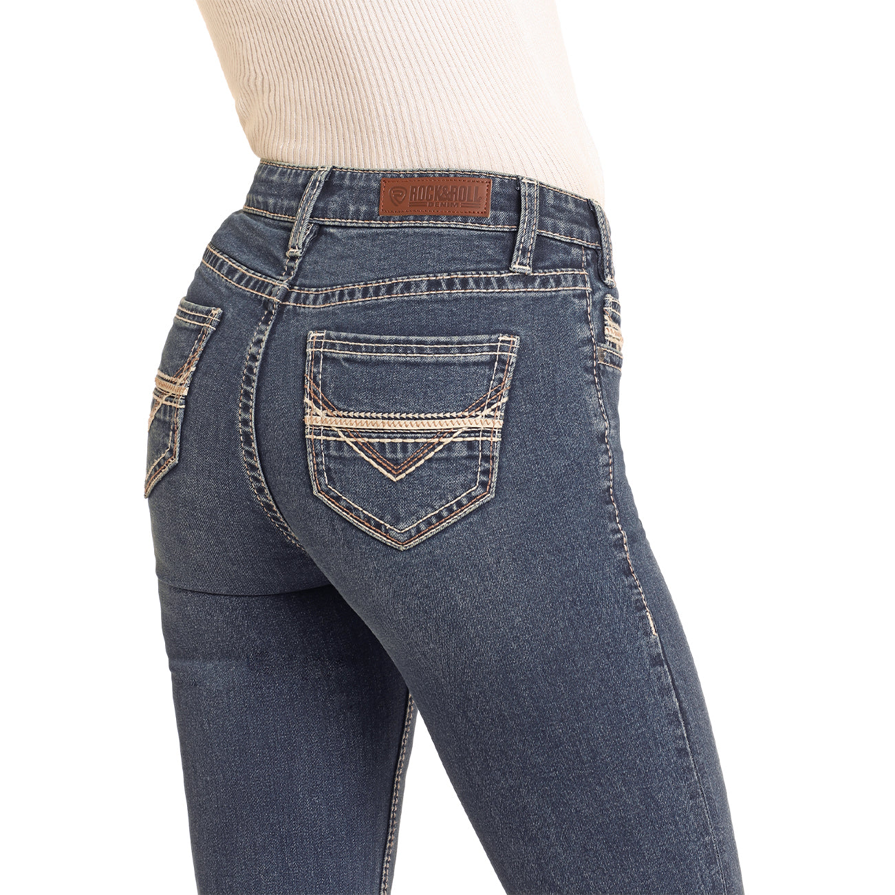 Close up of cowgirl jeans